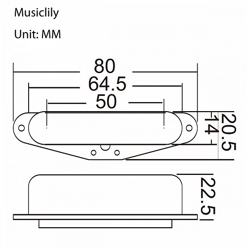 Musiclily MX1252CR Звукосниматель магнитный сингл, для Tele, нековый, хром