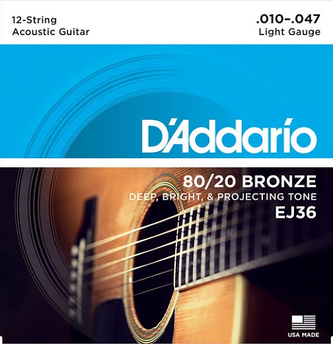 D'Addario Bronze 80/20 10-47 Light EJ36 