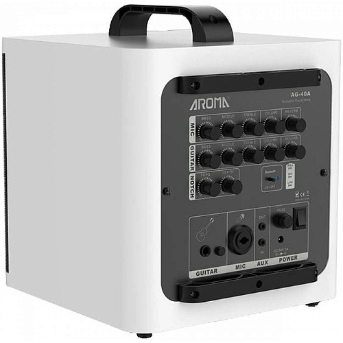 Комбоусилитель автономный для акустической гитары и микрофона AROMA AG-40A WH