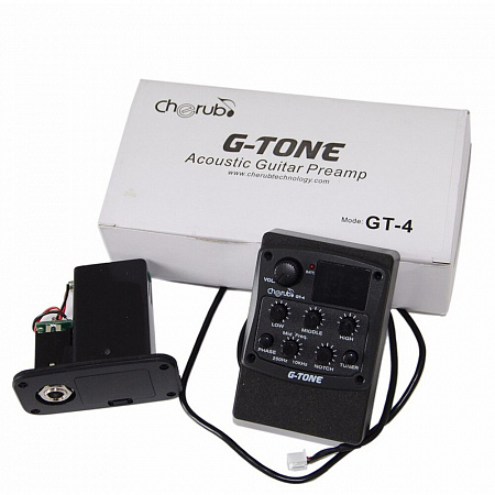 Cherub GT-4 Гитарный эквалайзер цифровой 3-х полосный с тюнером и контролем средних частот