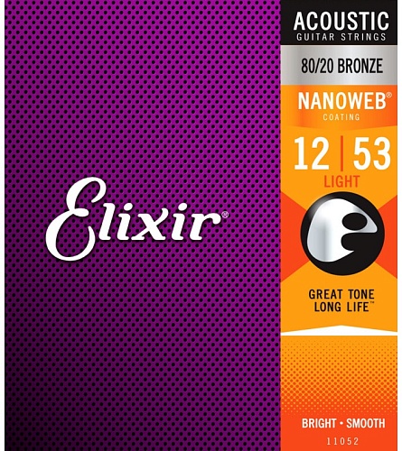 Elixir Nanoweb 80/20 Bronze 12-53 Light 11052 
