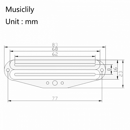 Musiclily M533 Звукосниматель магнитный хамбакер, рельсовый, черный