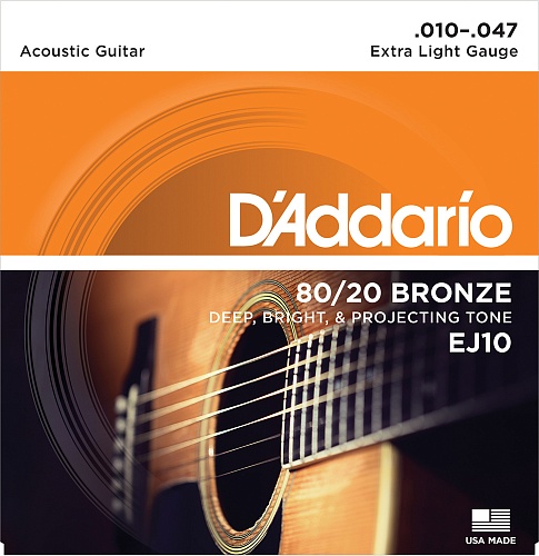 D'Addario Bronze 80/20 10-47 Extra Light EJ10 