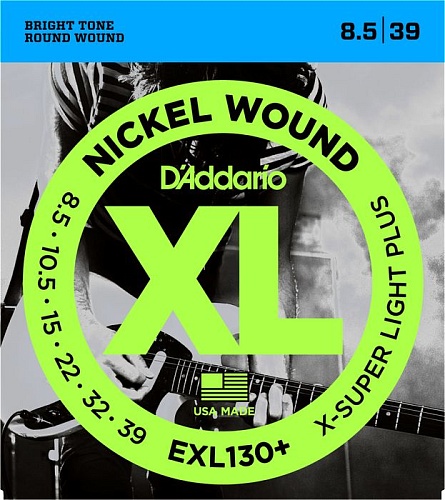 D'Addario Nickel Wound 08.5-39 Extra Super Light Plus EXL130+ 