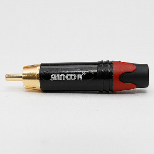 SHNOOR SRCM-G-R Разъем на кабель RCA male, красный хвостовик